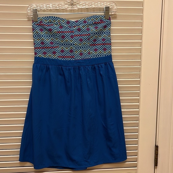 198. O’Neill Strapless Top with Sweetheart Neck in Blue, Size Medium - Picture 5 of 11